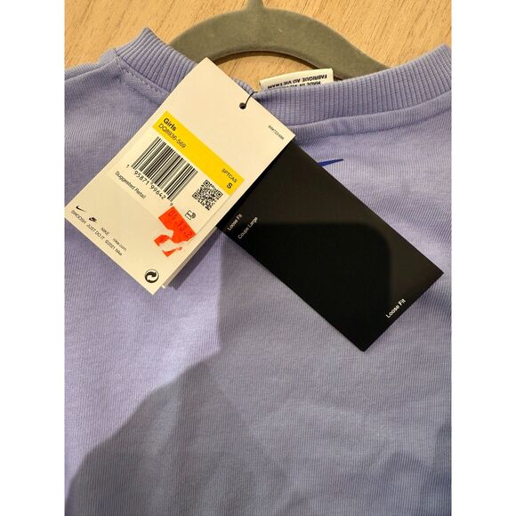 NWT Nike Air Girls Crewneck Sweatshirt - Sz. S Purple - Picture 3 of 3